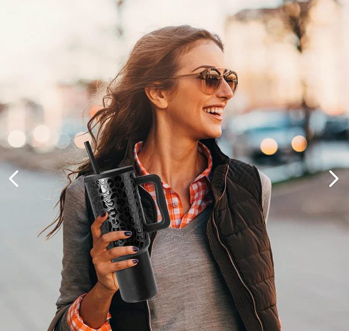 Vaso Térmico Premium 1200 ml Negro Leopardo