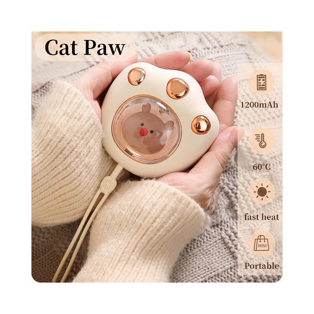Calentador de Manos USB Patita de Gato