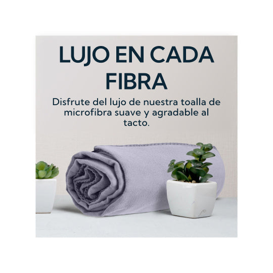 Toalla Microfibra Suede Gris