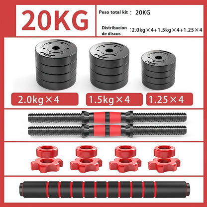 Set Mancuernas Y Barra Armable 20kg